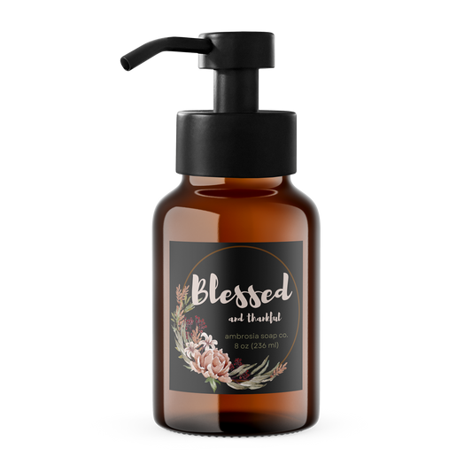 Glass Dispenser - Blessed Floral Wreath