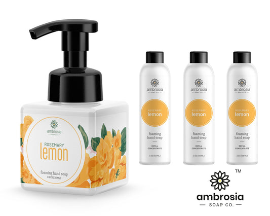 Rosemary Lemon Floral Dispenser Bundle with 3 Concentrates